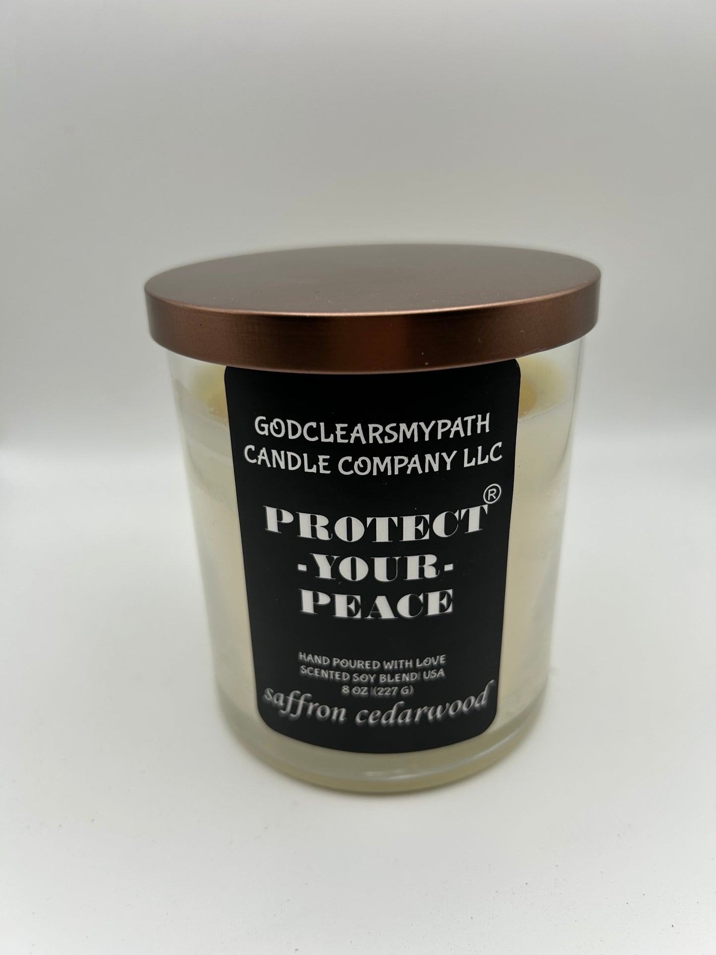 SAFFRON CEDARWOOD SCENTED SOY BLEND CANDLE 12oz
