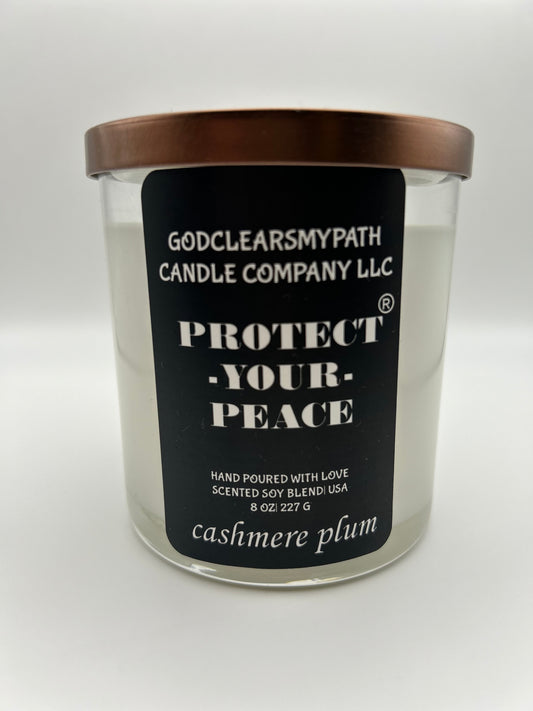 CASHMERE PLUM SCENTED SOY BLEND CANDLE 8oz