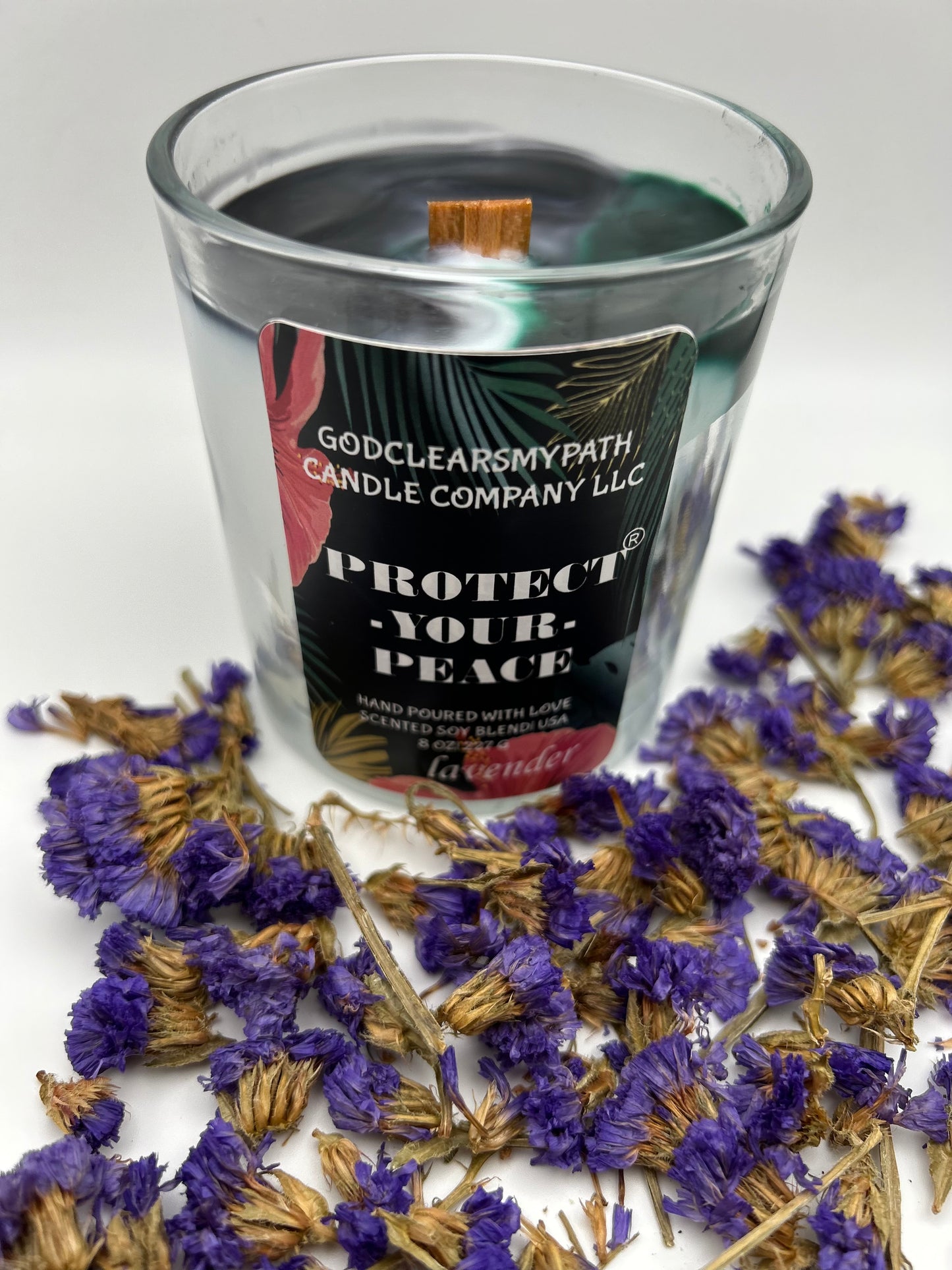 LAVENDER DYED SCENTED SOY BLEND CANDLE WITH DYE 8oz